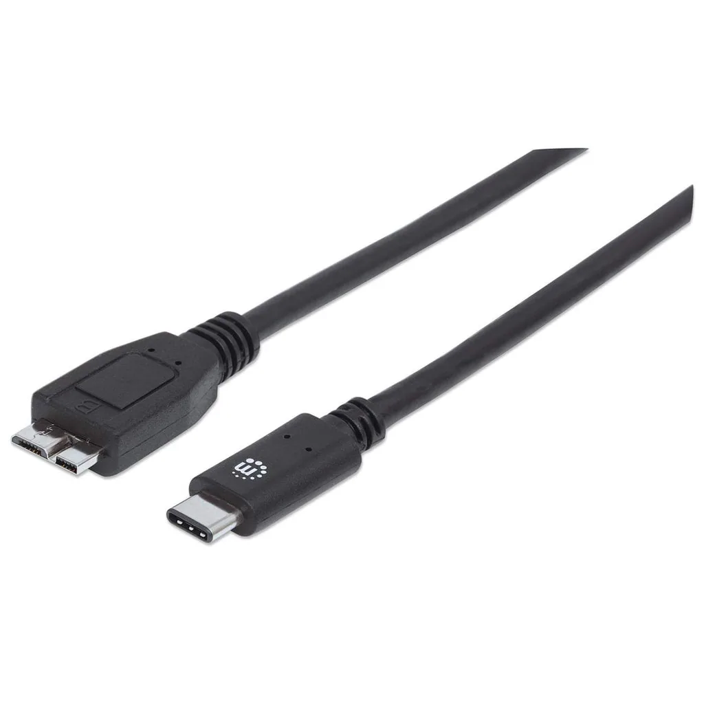 Usb 3.1 Gen1 Cable - Usb Type-c Male / Micro-b Male, 3a, 1 M (3 Ft.), Blue